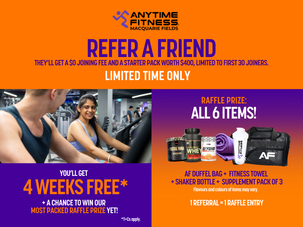 Refer A Friend, They’ll Get a $0 Joining Fee and a Starter Pack Worth $400, limited to first 30 joiners. You'll Get 4 Weeks Free + A Chance To Win A 6-Item Raffle Prize!