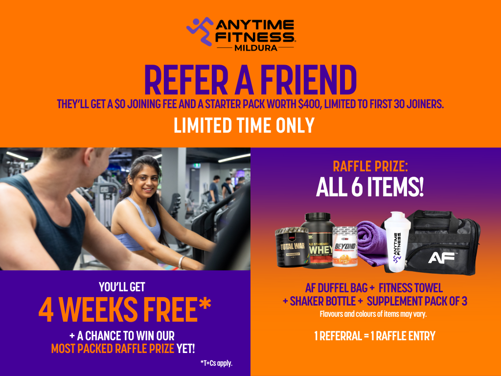 Refer A Friend, They’ll Get a $0 Joining Fee and a Starter Pack Worth $400, limited to first 30 joiners. You'll Get 4 Weeks Free + A Chance To Win A 6-Item Raffle Prize!